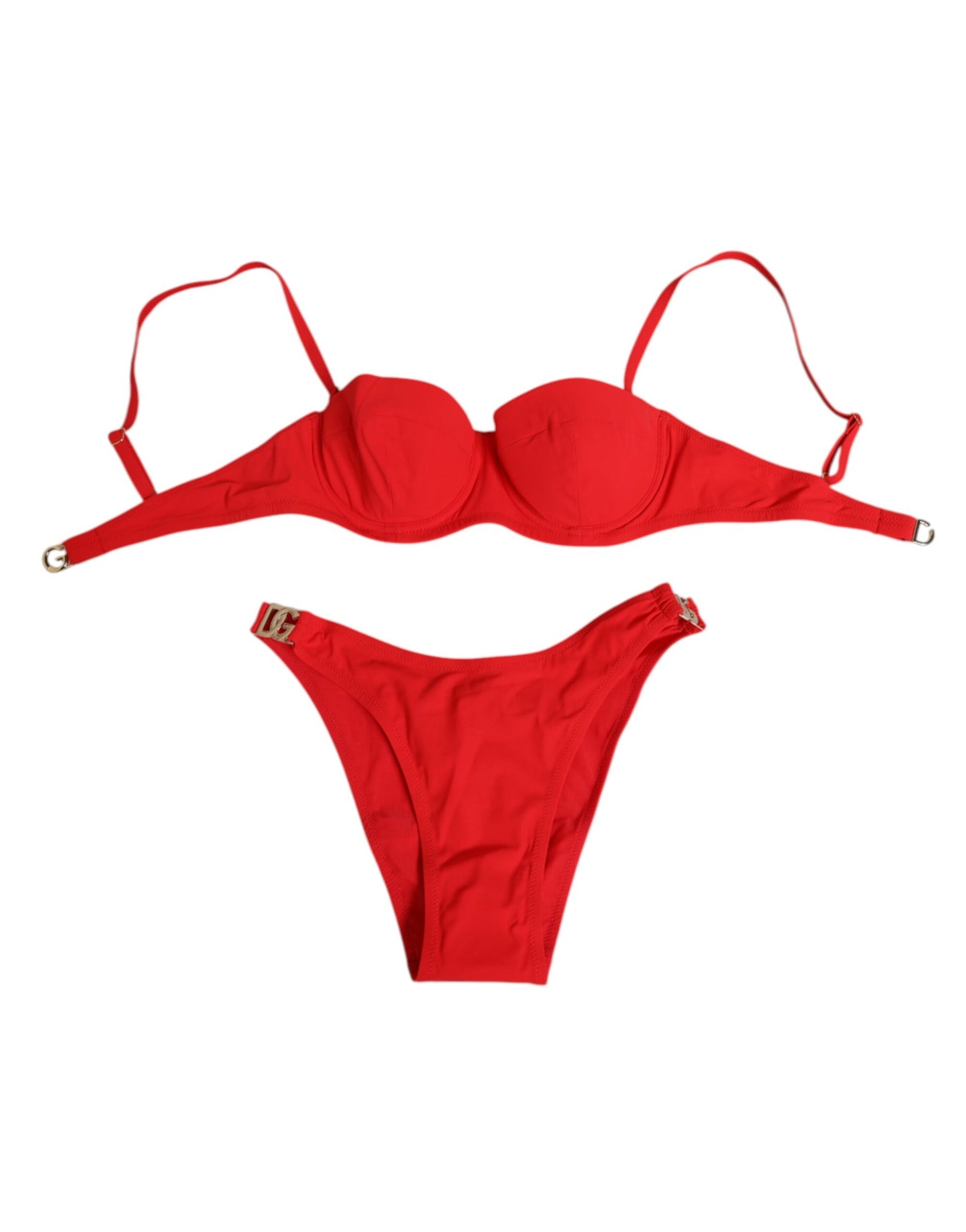 Dolce & Gabbana Red Nylon Swimsuit 2 Piece Top Bottom Swimwear