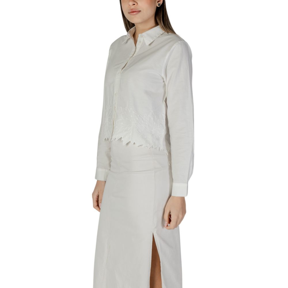 Jacqueline De Yong White Cotton Blouse