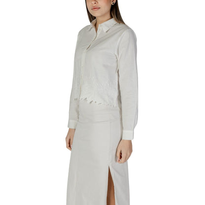 Jacqueline De Yong White Cotton Blouse