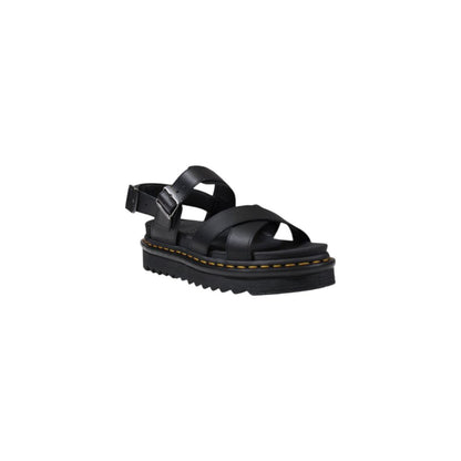 Dr. Martens Black Leather Flat Sandals
