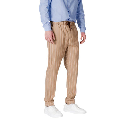Gianni Lupo Beige Polyester Pants