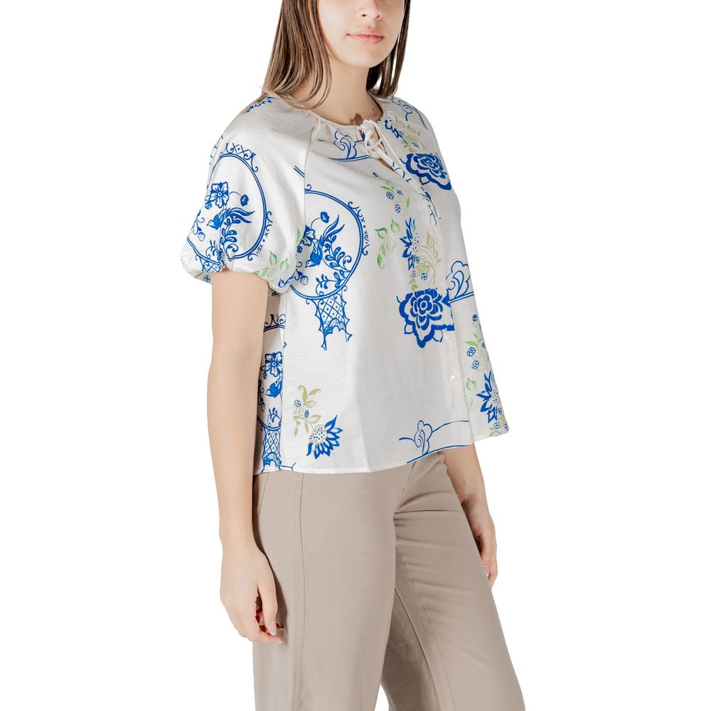 ICHI White Viscose Shortsleeve