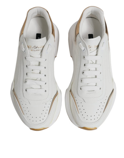 Dolce & Gabbana White Gold Daymaster Low Top Sneakers Shoes