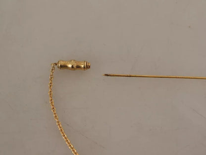 Dolce & Gabbana Gold Tone 925 Sterling Silver Crystal Chain Brooch