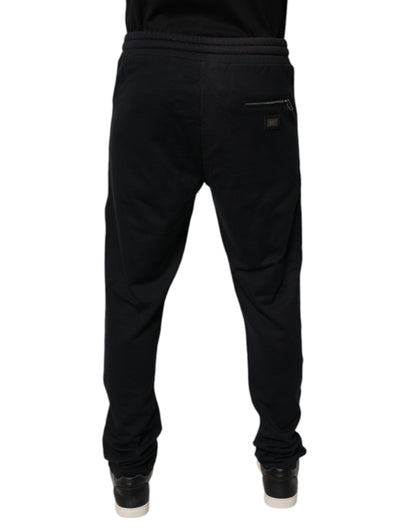Dolce & Gabbana Blue Cotton Jogger Jogging Men Trouser Pants