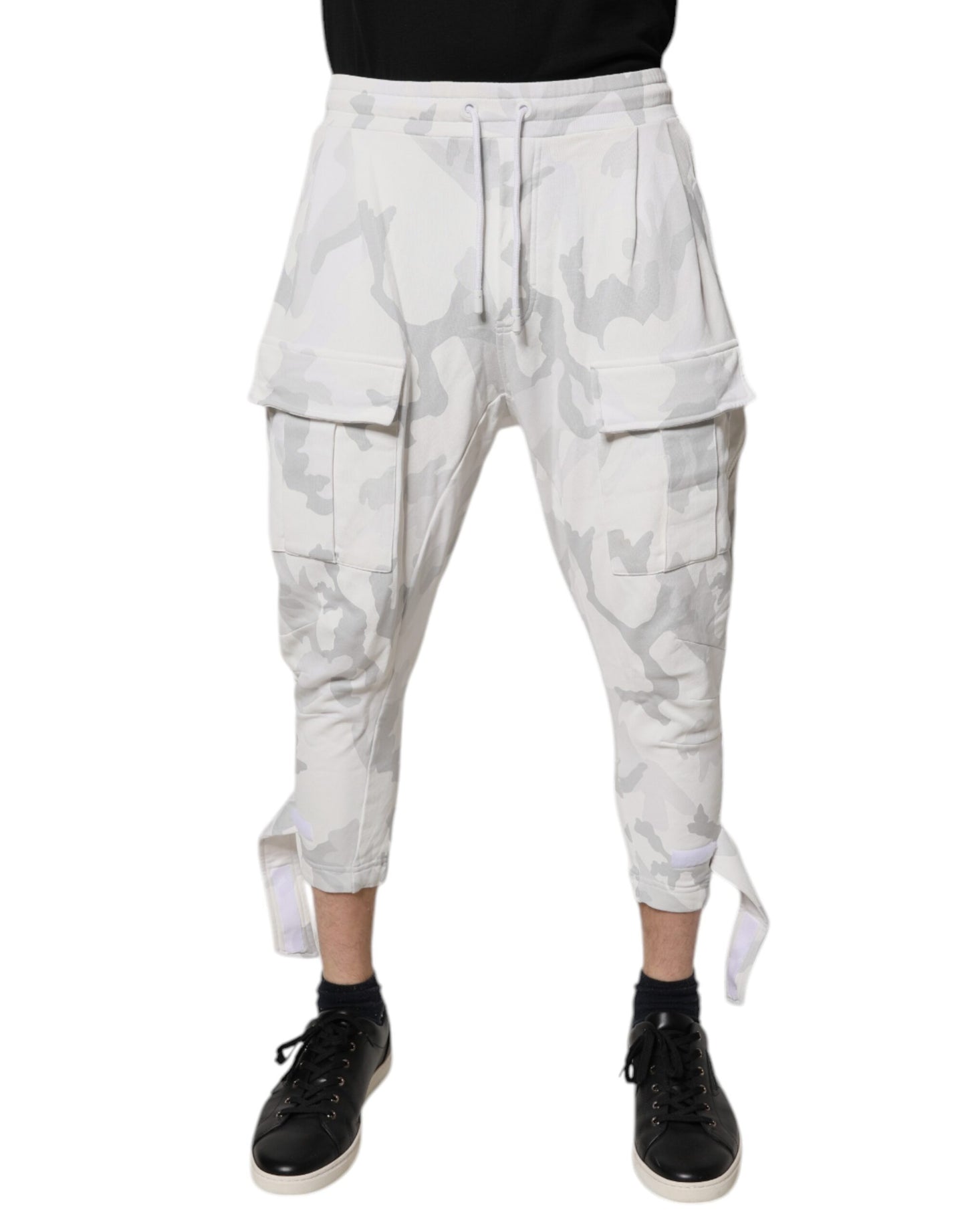 Dolce & Gabbana White Camouflage Cargo Jogger Sweatpants Pants