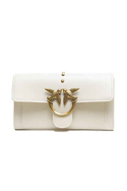 PINKO White Leather One Simply Love Mini Bag