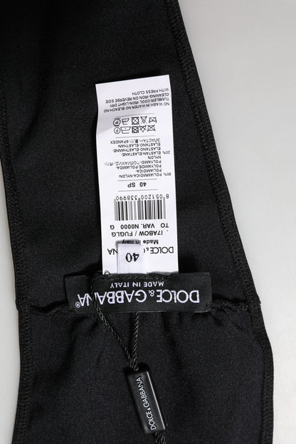 Dolce & Gabbana Black Nylon Blend Bandeau Strapless Tube  Top