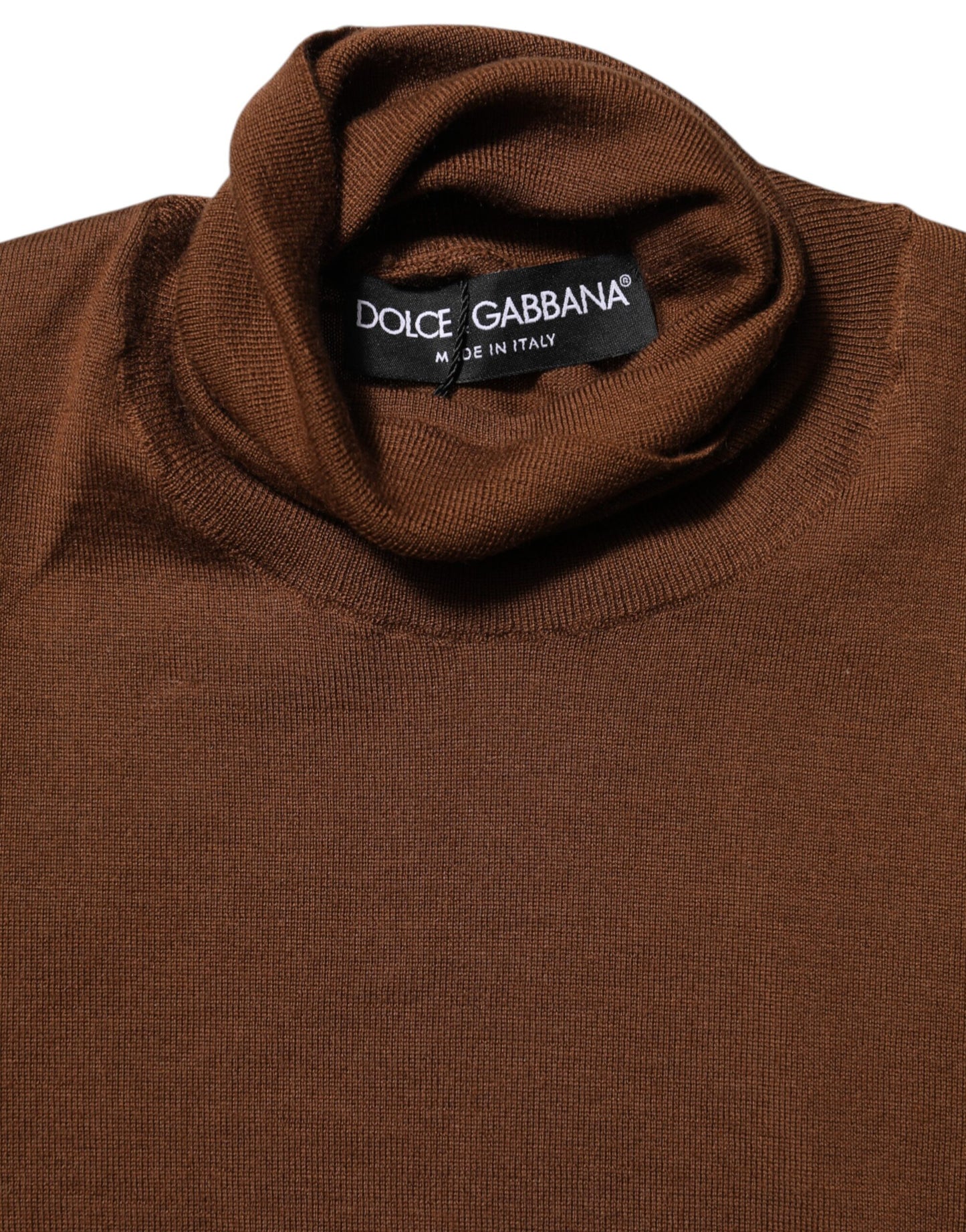 Dolce & Gabbana Brown Cashmere Turtle Neck Pullover Sweater