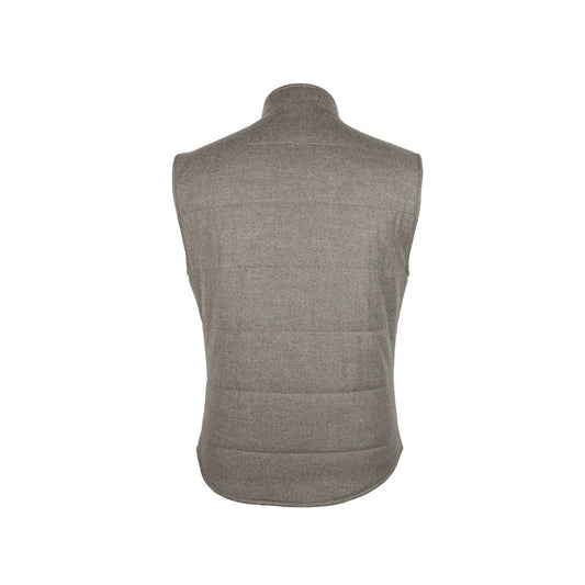 Made in Italy Brown Wool Sleveless Jacket