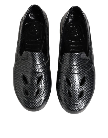 Dolce & Gabbana Black Rubber Slides Low Top Sneakers Shoes