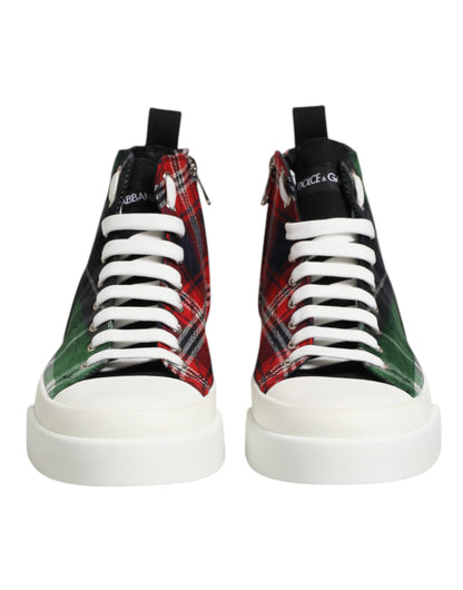 Dolce & Gabbana Multicolor Cotton High Top Men Sneakers Shoes