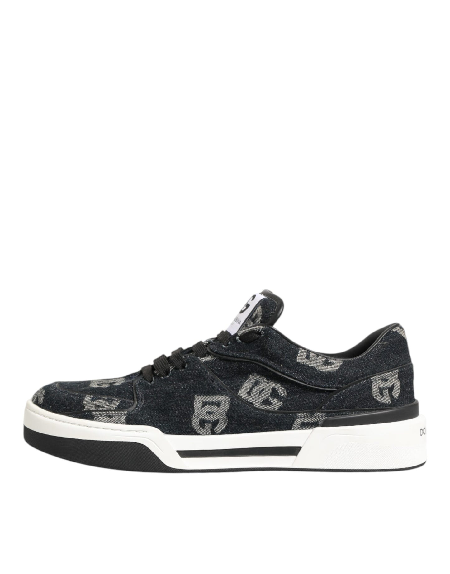 Dolce & Gabbana Blue Cotton Denim Logo Low Top Sneakers Shoes