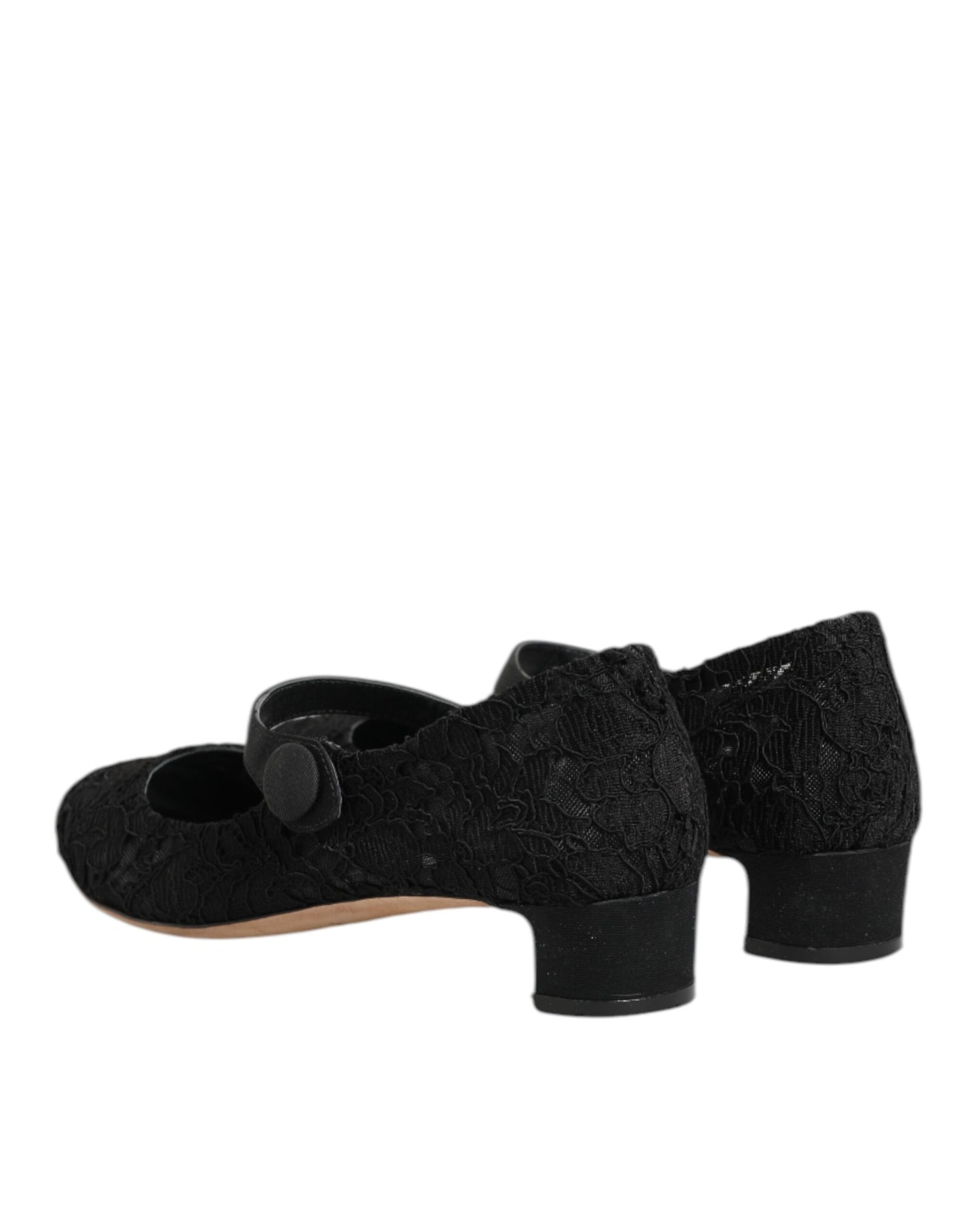 Dolce & Gabbana Black Vally Taormina Floral Lace Pumps Shoes