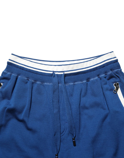 Dolce & Gabbana Blue Cotton Blend Bermuda Sweatpants Shorts
