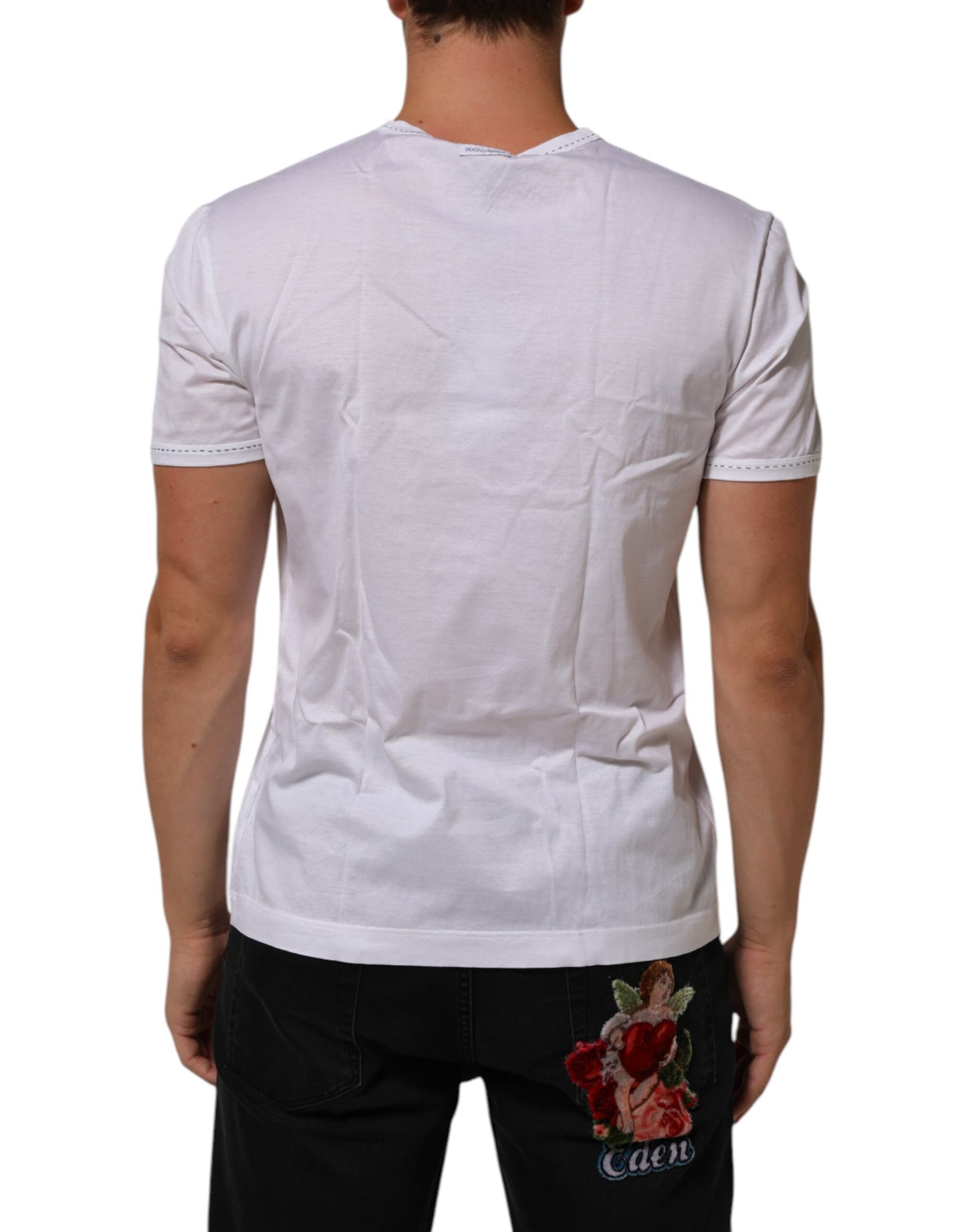 Dolce & Gabbana White Cotton Crew Neck Underwear Tee T-shirt