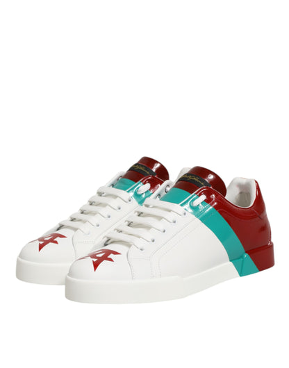 Dolce & Gabbana Multicolor Leather Logo Low Top Sneakers Shoes