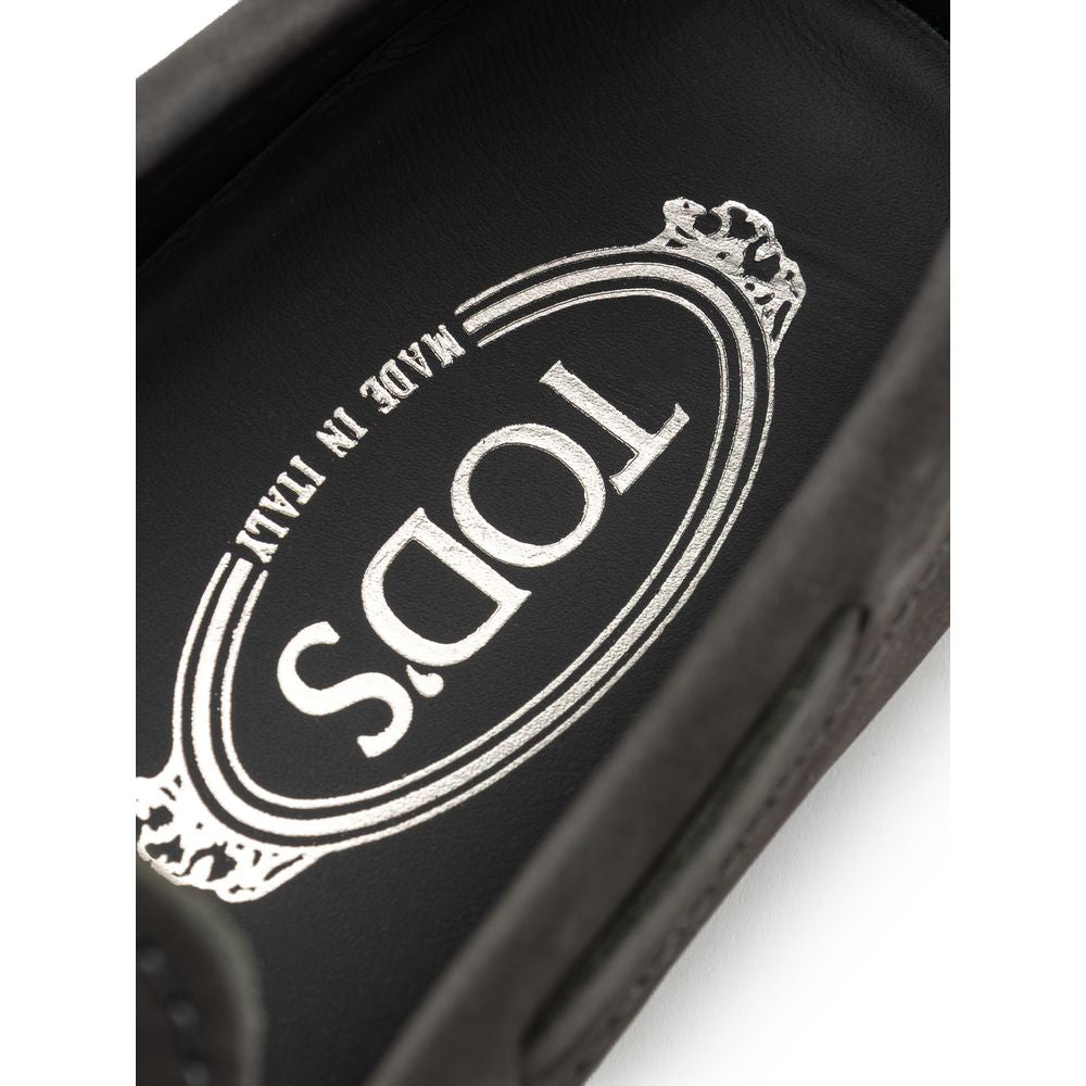 Tod's Gray Nubuc Leather Moccassin