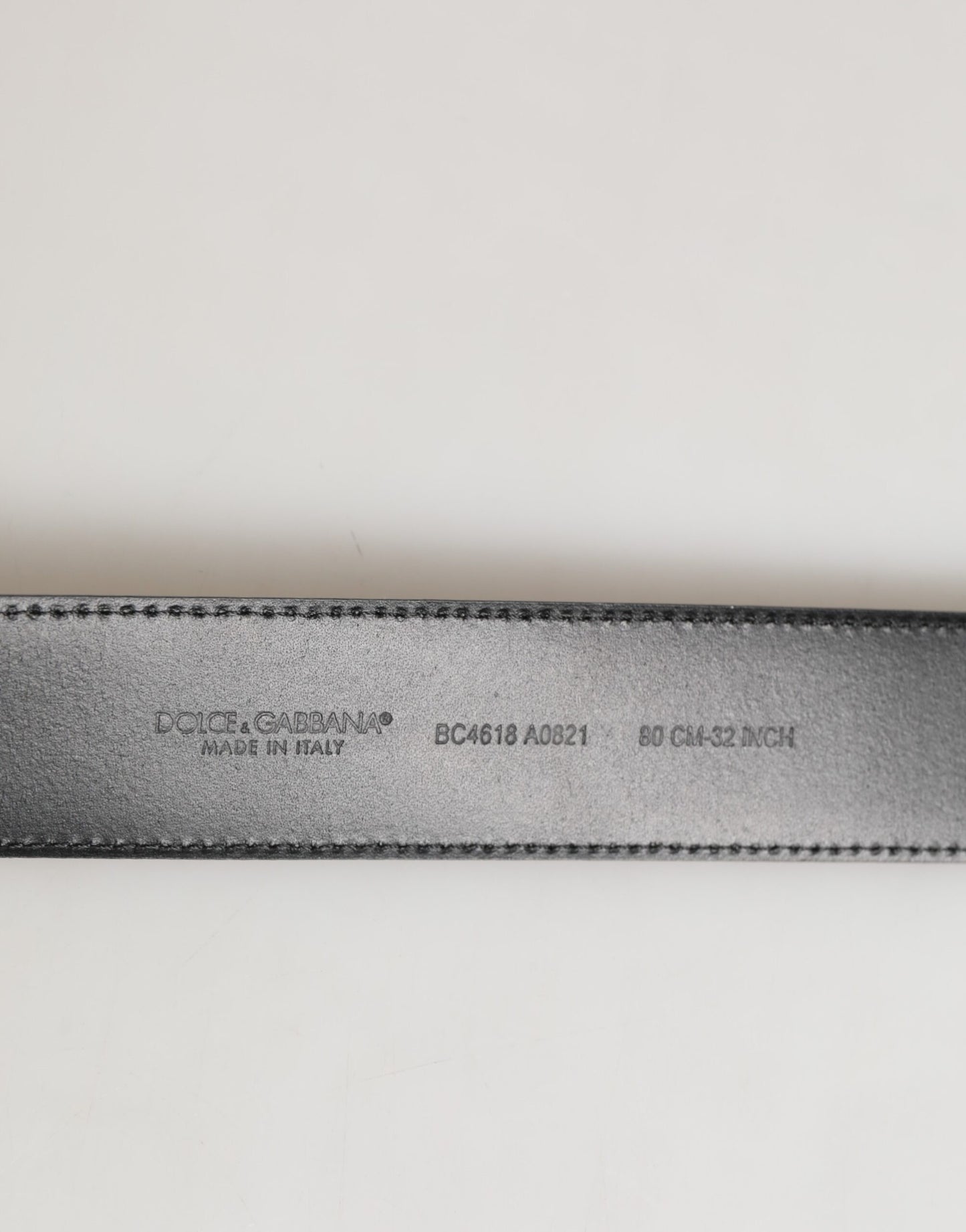 Dolce & Gabbana Black Leather Classic Metal Logo Buckle Belt