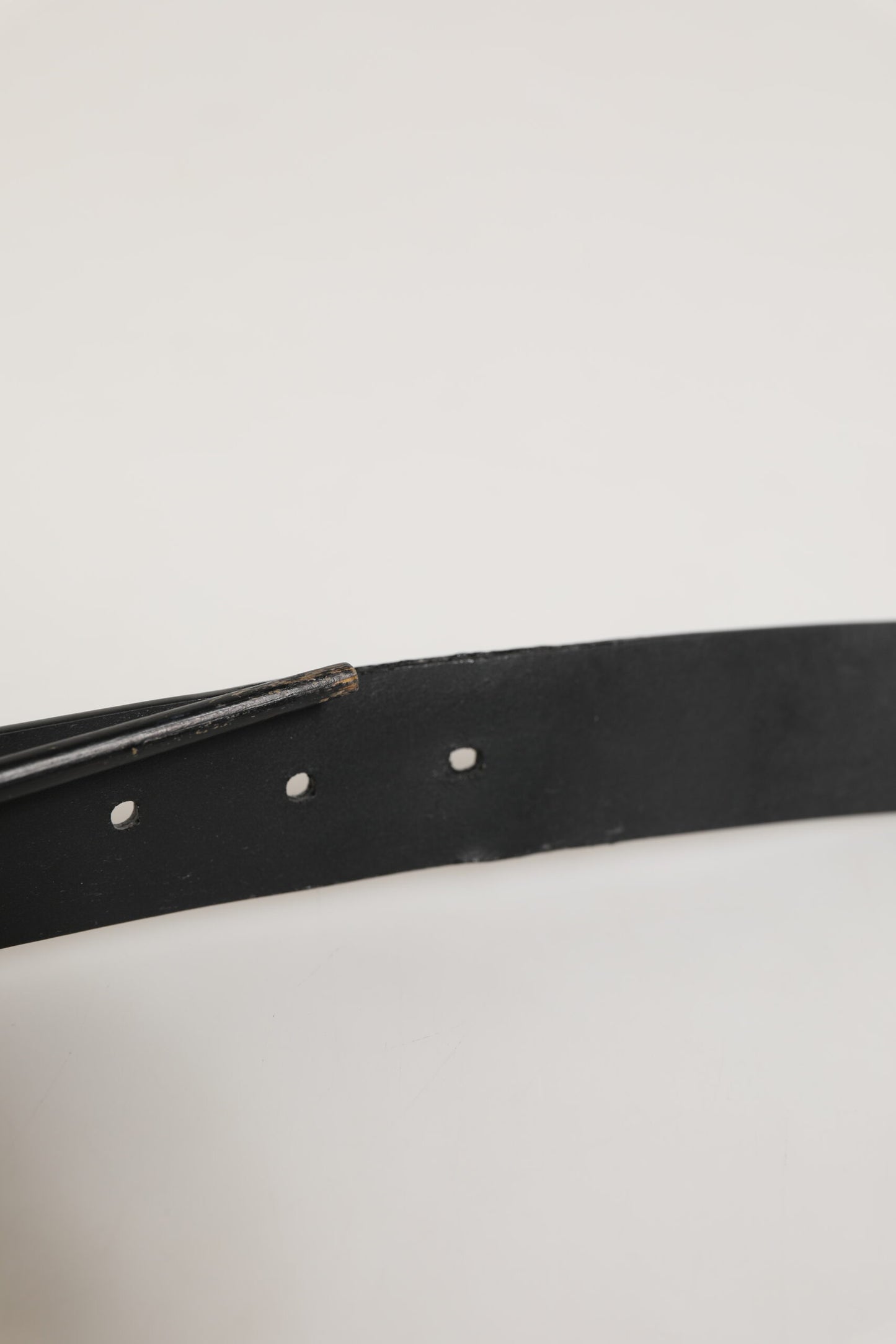 Dolce & Gabbana Black Leather Classic Metal Buckle Men Belt