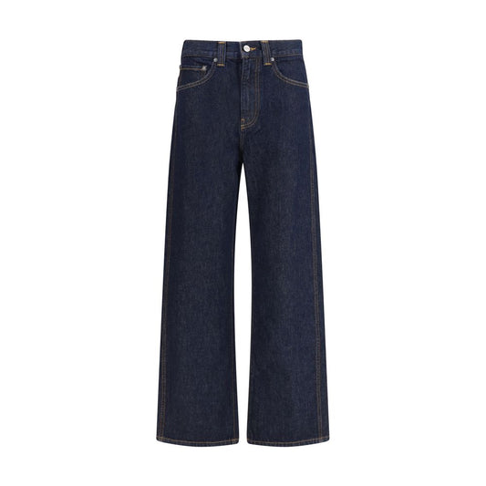 Khaite Blue Cotton Relaxed Fit Jeans