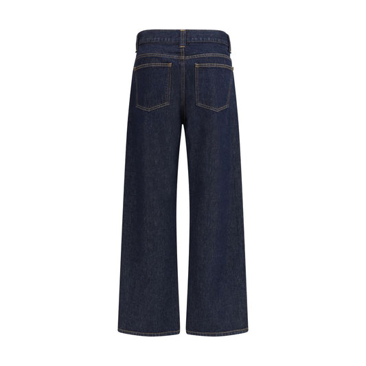 Khaite Blue Cotton Relaxed Fit Jeans