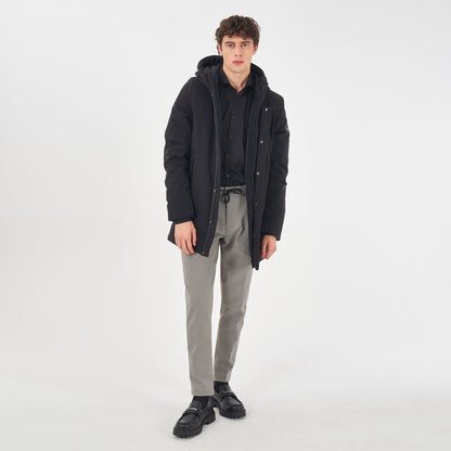 Yes Zee Black Nylon Jackets & Coat