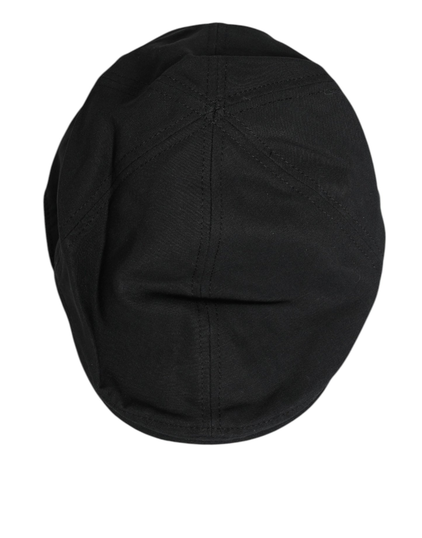 Dolce & Gabbana Black Cotton Blend Newsboy Men Cloth Cap Hat