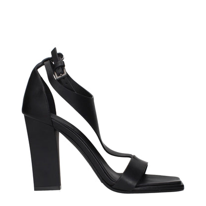 Max Mara Black Leather Stiletto Heel Sandals
