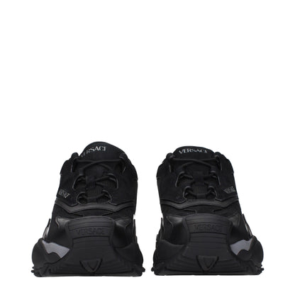 Versace Black Fabric Athletic Sneakers