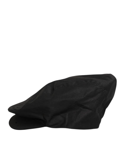 Dolce & Gabbana Black Cotton Stretch Newsboy Cloth Capello Hat