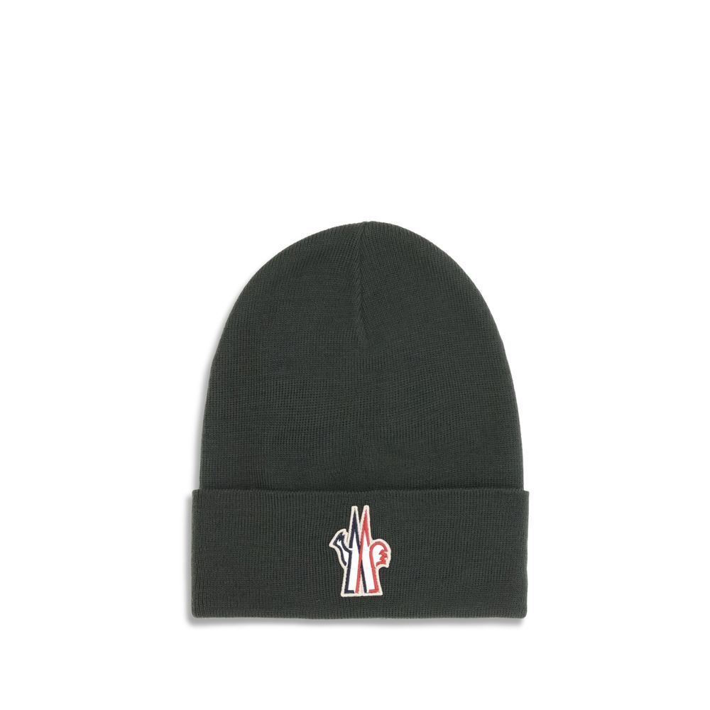 Moncler Grenoble Black Fleece Wool Beanie