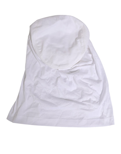 Dolce & Gabbana White Cotton DG Logo Plaque Baseball Balaclava Hat