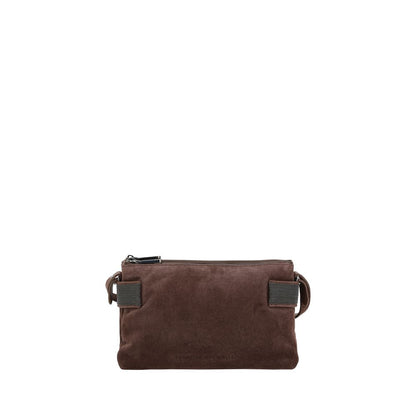 Brunello Cucinelli Brown Calf Leather Bos Taurus Shoulder Bag