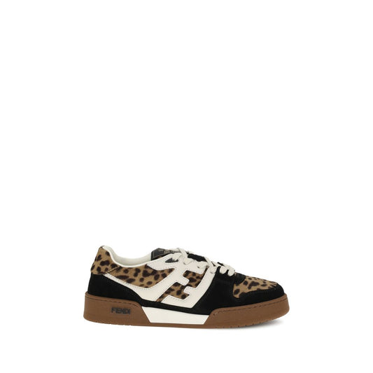 Fendi Brown Calf Leather Bos Taurus Athletic Sneakers