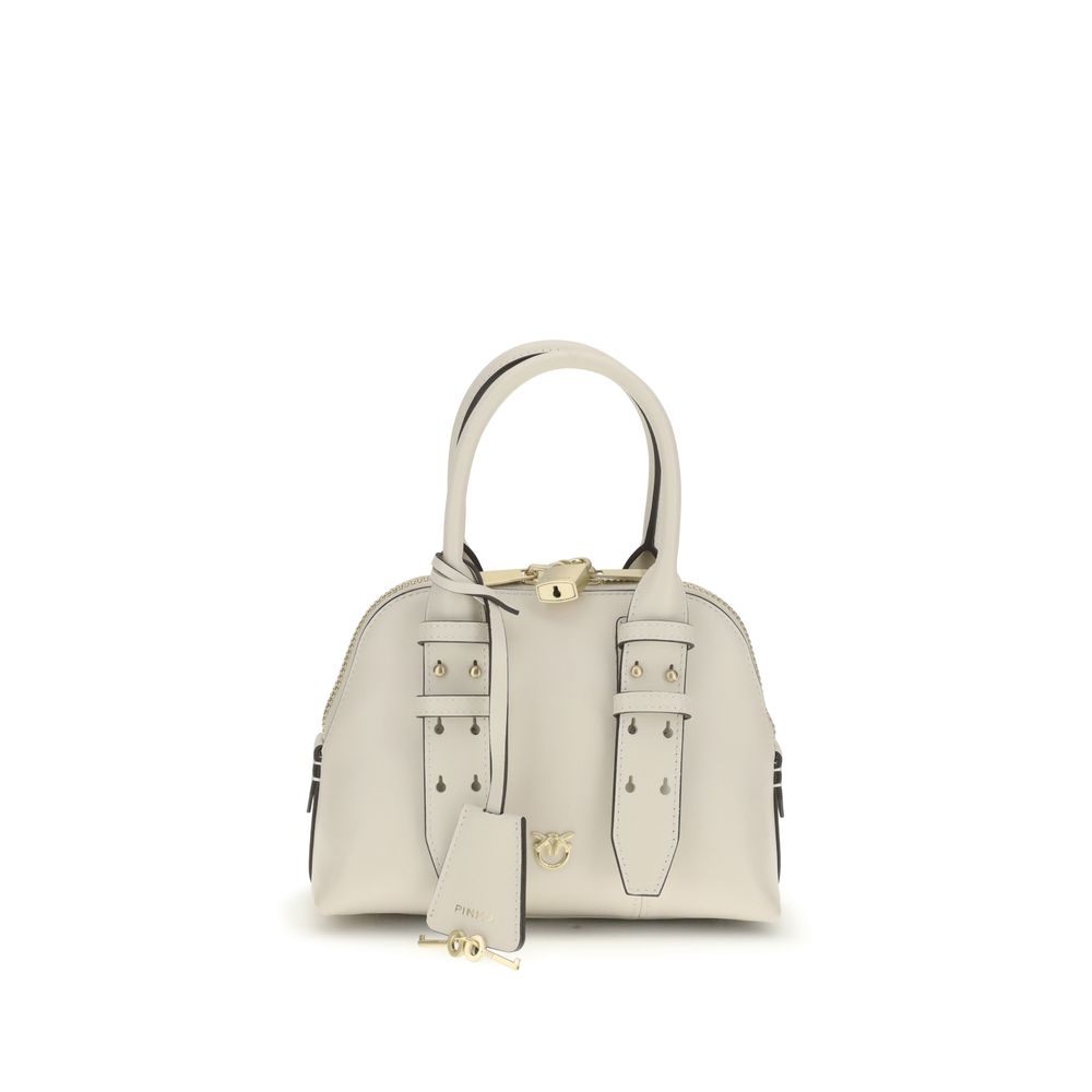 PINKO White Calf Leather Bos Taurus Handbag