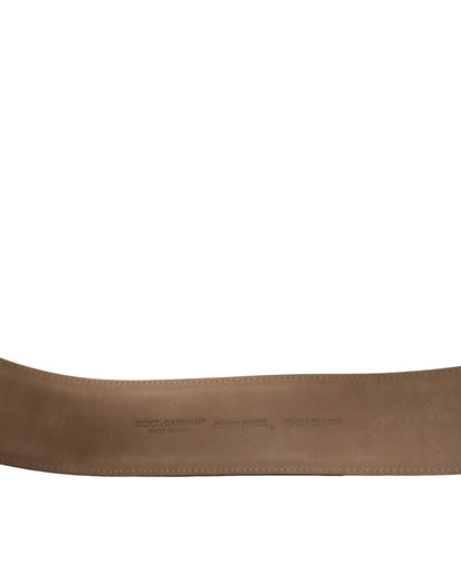 Dolce & Gabbana Black Leather Classic Metal Oval Buckle Belt