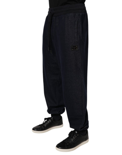 Dolce & Gabbana Black Cotton Blend Men Jogger Trouser Pants