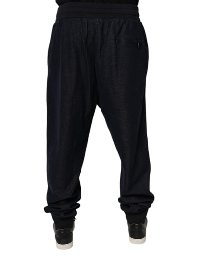 Dolce & Gabbana Black Cotton Blend Men Jogger Trouser Pants