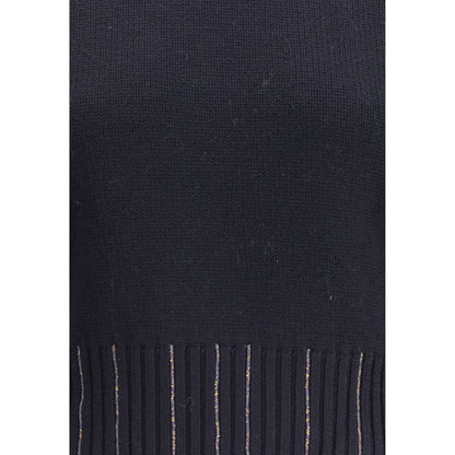 Fabiana Filippi Black Fleece Wool Sweater