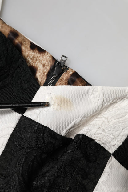 Dolce & Gabbana Black White Cropped Bustier Corset Bra Top