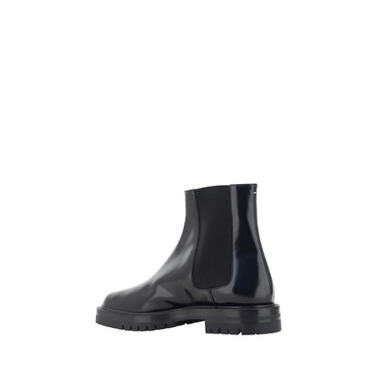 Margiela Black Calf Leather Bos Taurus Chelsea Boots