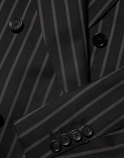 Dolce & Gabbana Black Stripes SICILIA 1 Button Suit Blazer