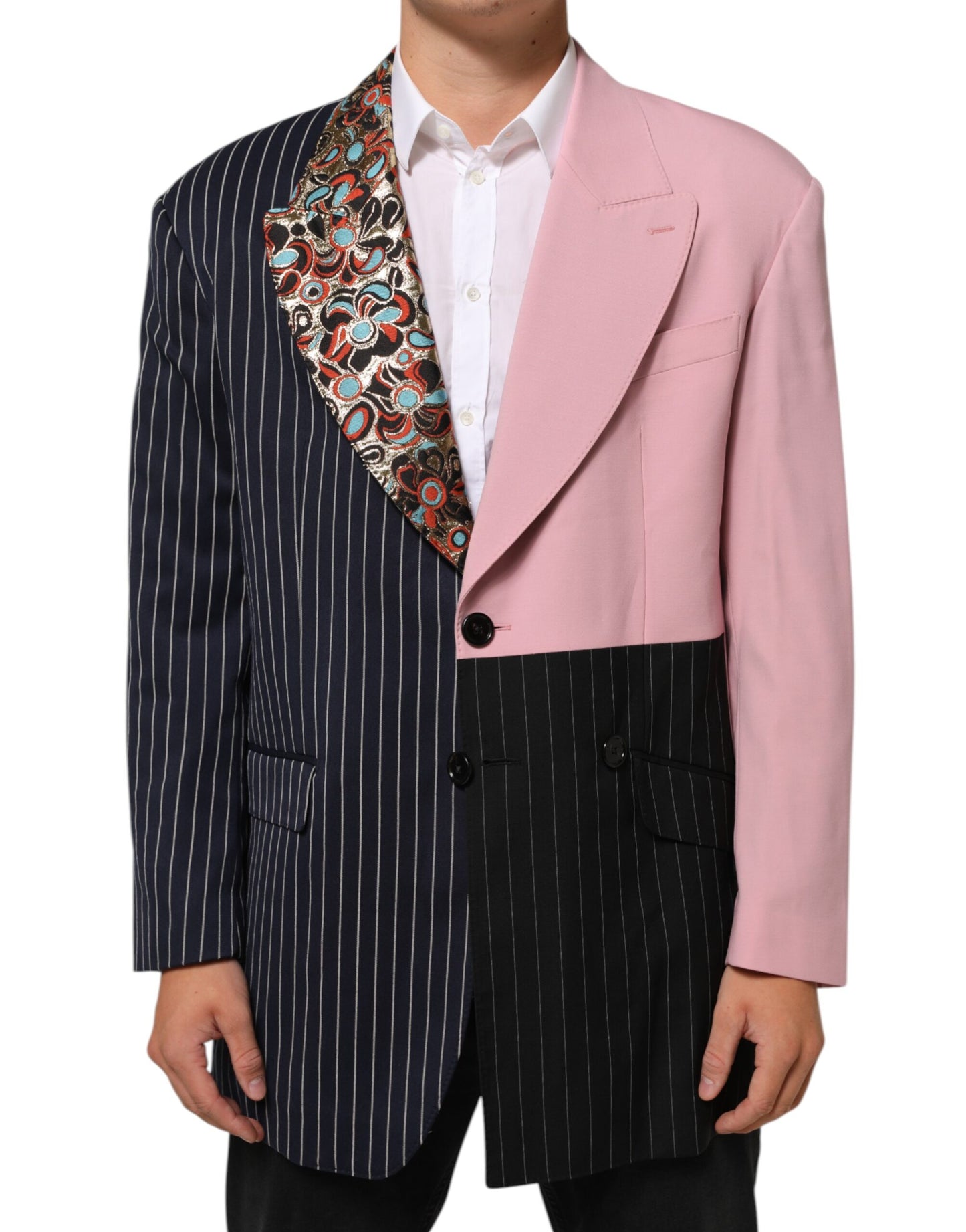 Dolce & Gabbana Multicolor Patchwork Single Breasted Jacket Blazer