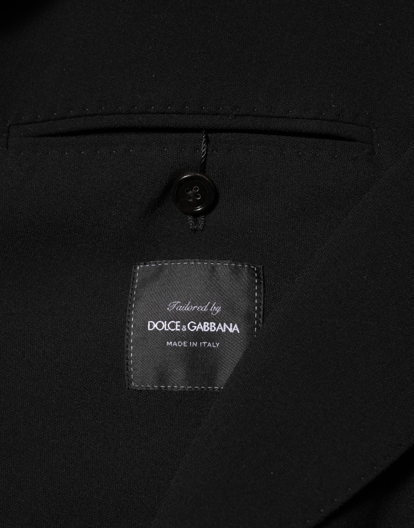Dolce & Gabbana Black Wool Double Breasted Men Jacket Blazer