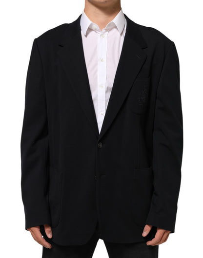 Dolce & Gabbana Black Viscose 2 Buttons Suit Jacket Blazer