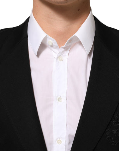 Dolce & Gabbana Black Viscose 2 Buttons Suit Jacket Blazer
