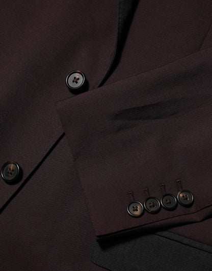 Dolce & Gabbana Maroon Wool 2 Buttons Suit Jacket Blazer