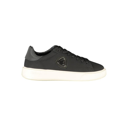 Blauer Black Leather Men Sneaker