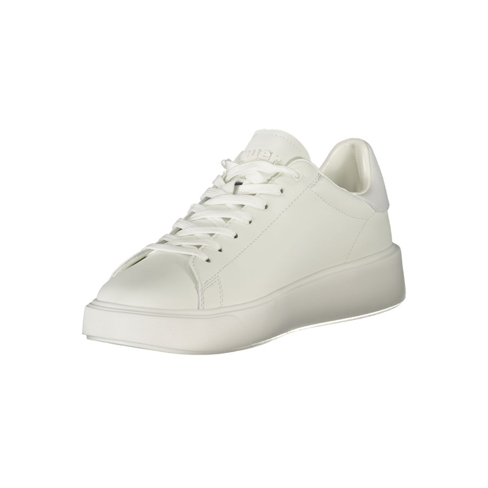 Blauer White Leather Men Sneaker
